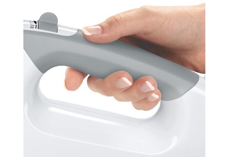 BOSCH Handmixer ErgoMixx MFQ36440, Edelst. Rührbesen/Knethaken, 5 Stufen, Mixfuß, weiß, 450 W, Mixbecher, ergonom. Soft-Touch-Griff, Made in Europe – Bild 4 von 5