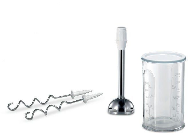 BOSCH Handmixer ErgoMixx MFQ36470, Edelst. Rührbesen/Knethaken, Mixfuß, 5 Stufen, weiß, 450 W, Turbotaste, Mixbecher, ergon. Soft-Touch-Griff, Made in Europe – Bild 3 von 5