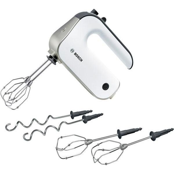 BOSCH Handmixer Styline MFQ4835DE, 2x Rührbesen, Knethaken Edelst., 5 Stufen, weiß, 575 W, Turbotaste, ergon. Soft-Touch-Griff, Made in Europe