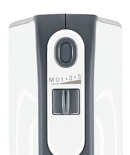 BOSCH Handmixer Styline MFQ4835DE, 2x Rührbesen, Knethaken Edelst., 5 Stufen, weiß, 575 W, Turbotaste, ergon. Soft-Touch-Griff, Made in Europe – Bild 2 von 5