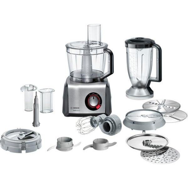 BOSCH Kompakt-Küchenmaschine MultiTalent 8 MC812M865, 1250 W, 3,9 l Schüssel, Mixer 1,5 L, Universalmesser, Wendescheibe, Würfelschneider, schwarz
