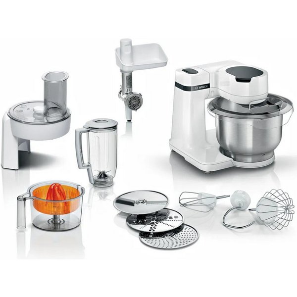 BOSCH Küchenmaschine mums2ew40, Viel Zubehör, 700W Leistung, langlebig, leise