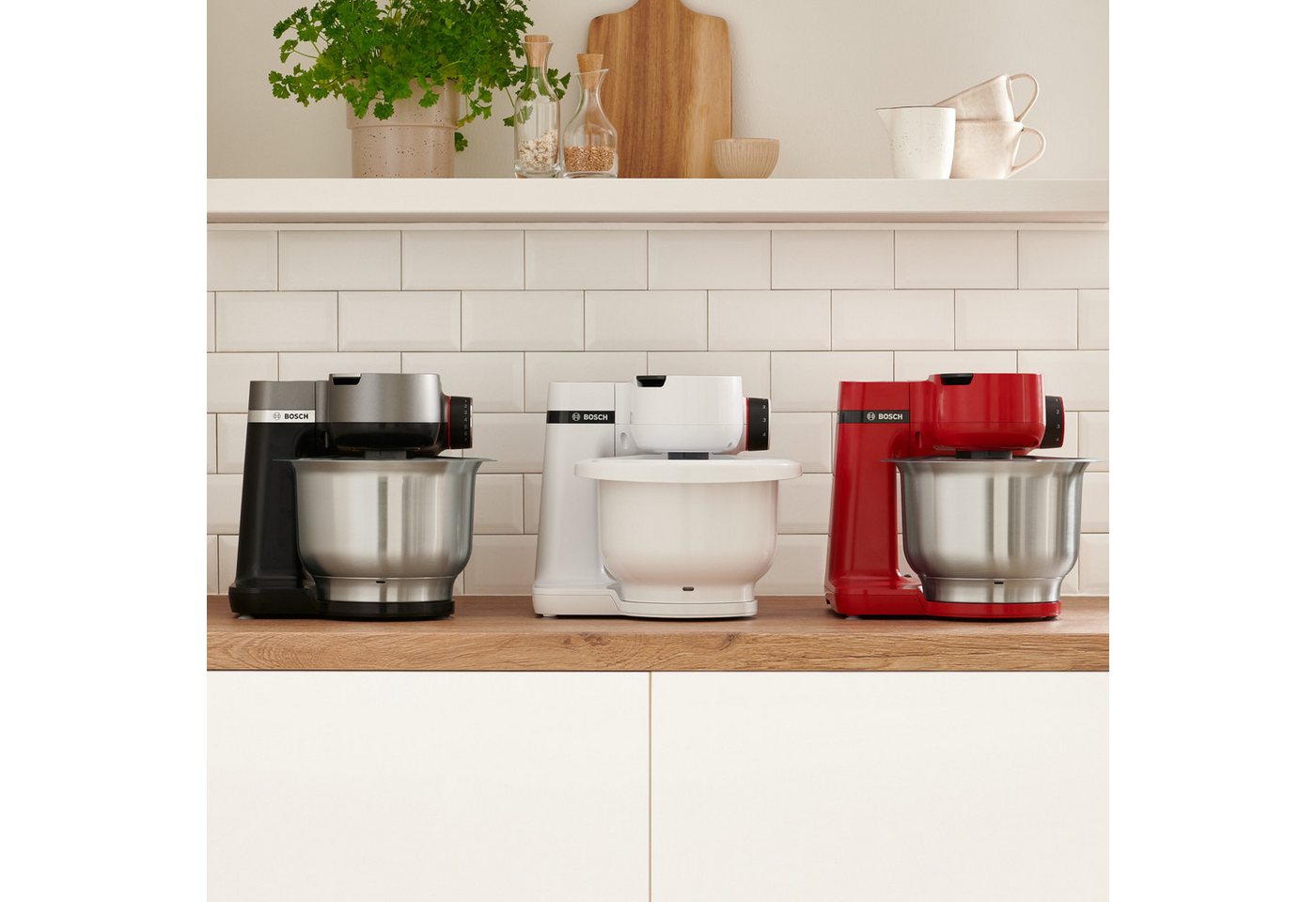 BOSCH Küchenmaschine Serie 2 MUMS2AW00, Kunstoffschüssel, weiß, 700 W, 3,8 l Schüssel, Planetenrührwerk, Knethaken/Schlag-/Rührbesen Edelstahl, 4 Stufen – Bild 5 von 5