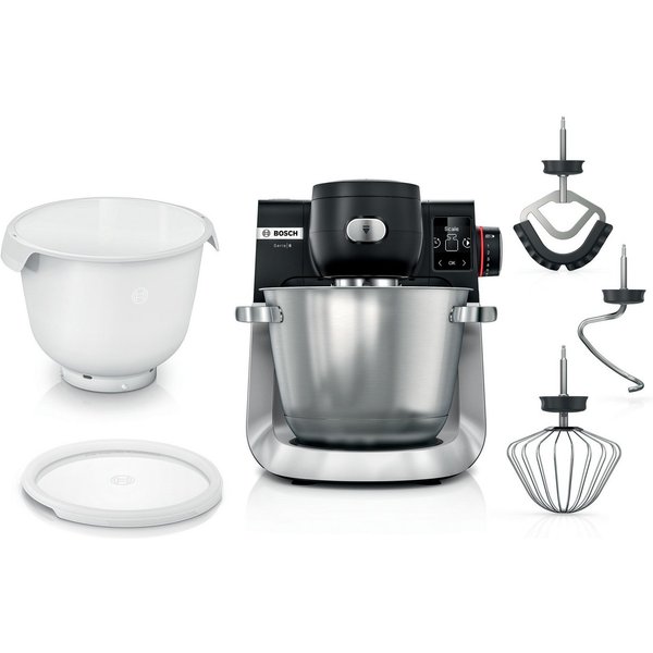 BOSCH Küchenmaschine Serie 6 MUMS6ZS18, 2 Schüsseln, integr. Waage, schwarz, 1600 W, 13,1 l Schüssel