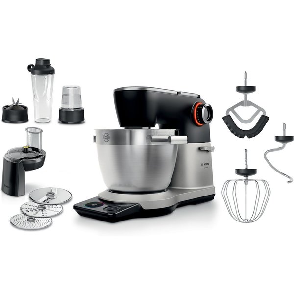 BOSCH Küchenmaschine Serie 8, MUMS8ZS22, XL 6 L Edelstahlschüssel, Waage, 1800 W, 9,6 l Schüssel, ToGo Mix-/ Trinkbecher, Timer, Vollmetallgehäuse, Durchlaufsch