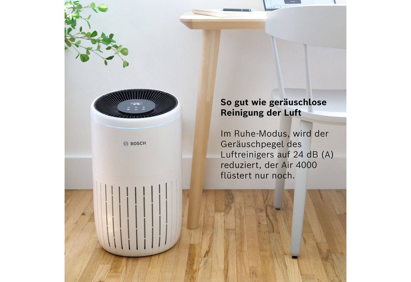BOSCH Luftreiniger Air 4000, filtert über 99% der Schadstoffe, für 62 m² Räume, mit 3-in-1 Luftfilter, Automatik- und Ruhemodus – Bild 3 von 5