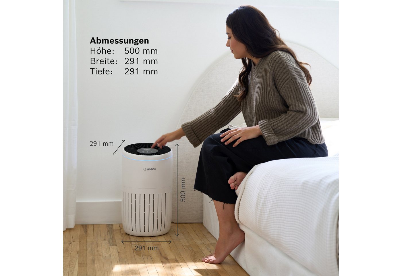 BOSCH Luftreiniger Air 4000, filtert über 99% der Schadstoffe, für 62 m² Räume, mit 3-in-1 Luftfilter, Automatik- und Ruhemodus – Bild 4 von 5