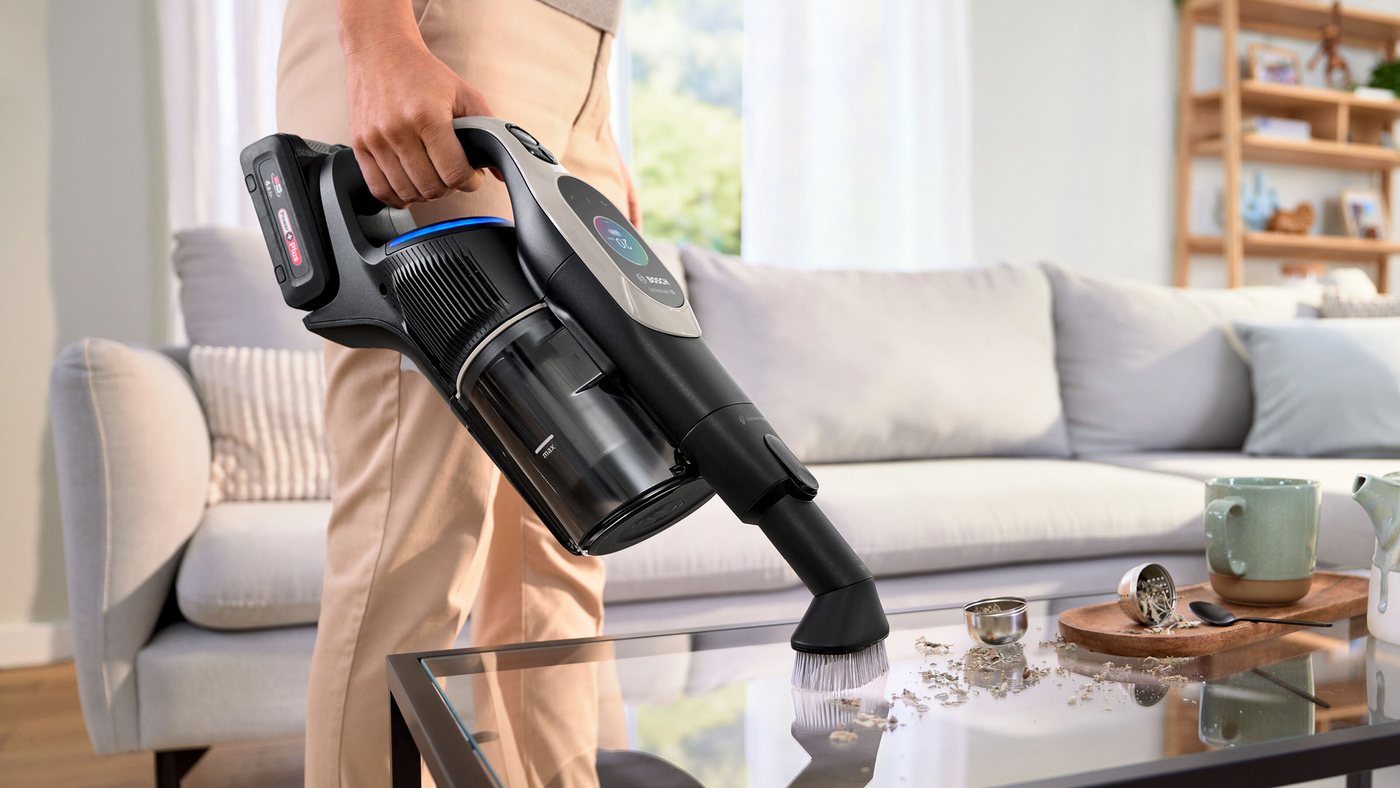 BOSCH Möbelpinsel Möbelpinsel mit weichen Borsten BHZUNGFB, 360° Rotation, Zubehör für Bosch Akkustaubsauger Unlimited Serie 10, (Packung), für empfindliche Obe – Bild 4 von 5