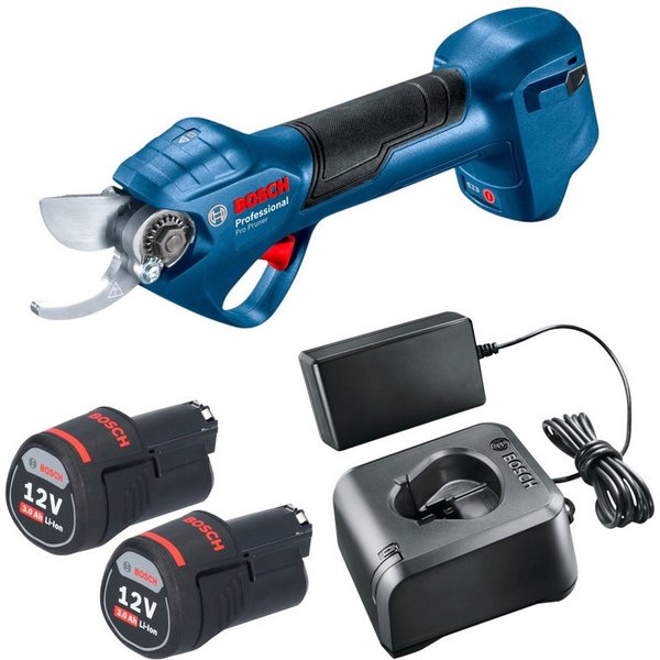 Bosch Professional Akku-Astschere Pro Pruner Professional 12 V (06019K1021) + 2x Akku 3,0 Ah