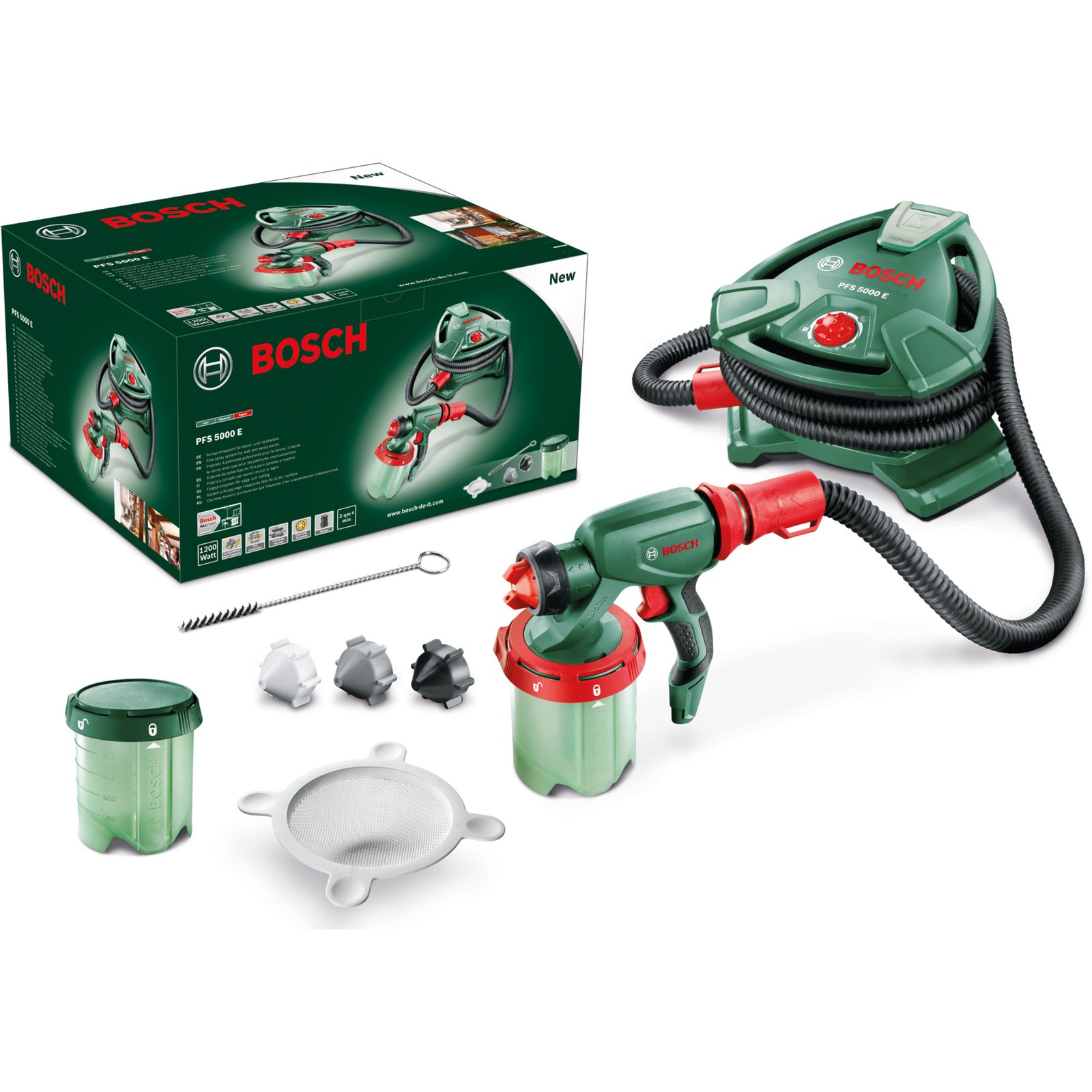 Bosch Professional Farbsprühsystem PFS 5000 E, Sprühpistole, grün