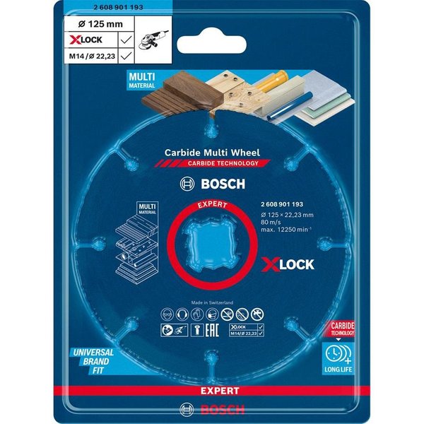 Bosch Professional Trennscheibe Expert X-Lock Carbide Multiwheel, Ø 125 mm, (Einzelartikel / 1-teilig, 1× Carbide Multi Wheel 125 mm)