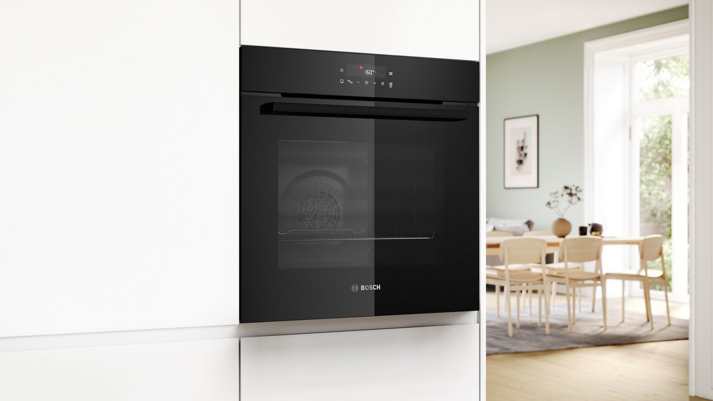 BOSCH Pyrolyse Backofen Serie 2 HBA572BB4, mit Teleskopauszug nachrüstbar, Einfache Touch-Bedienung & 3D-Heißluft für beste Backergebnisse – Bild 2 von 5