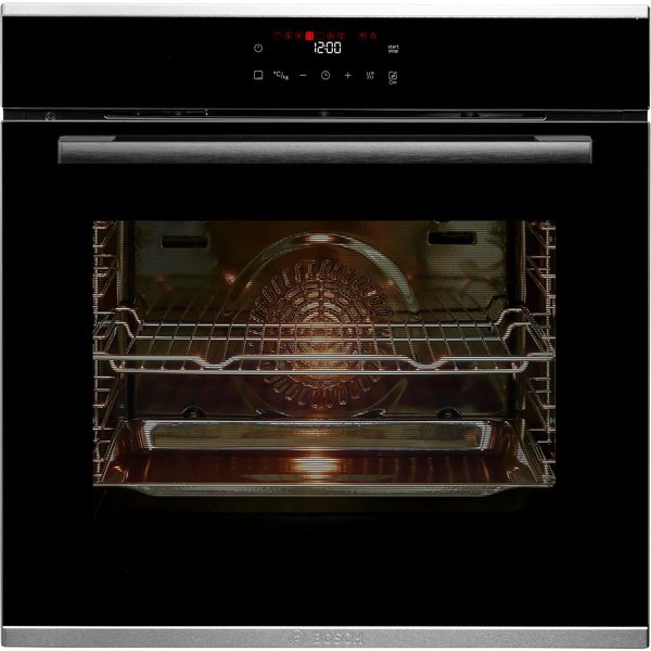 BOSCH Pyrolyse Backofen Serie 4 HBA272BB3, mit Teleskopauszug nachrüstbar, Air Fry für knusprige Lebensmittel & automatische Selbstreinigung