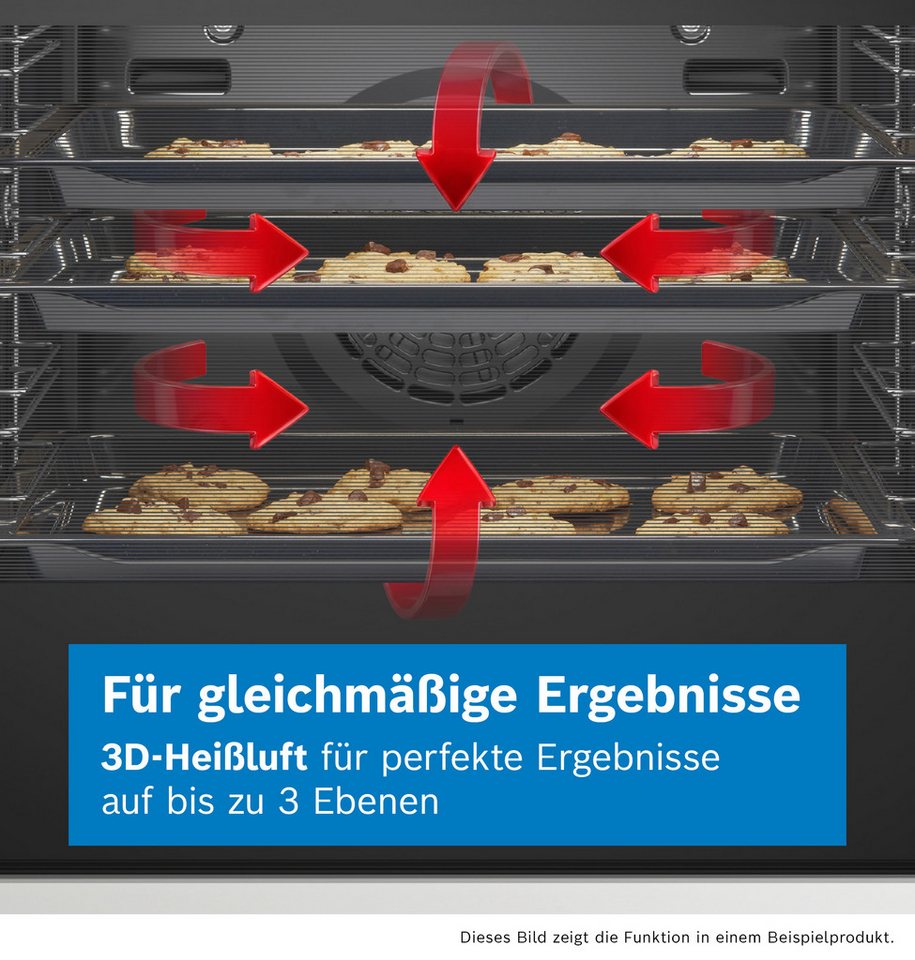 BOSCH Pyrolyse Backofen Serie 4 HBA272BB3, mit Teleskopauszug nachrüstbar, Air Fry für knusprige Lebensmittel & automatische Selbstreinigung – Bild 4 von 5