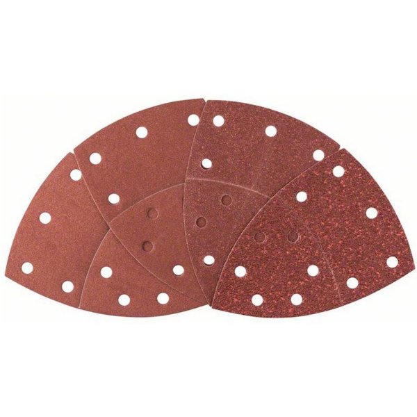 BOSCH Schleifpapier Schleifblatt-Set für Multischleifer, 25-teilig, 11 Löcher 2607017112, mit Klett, gelocht