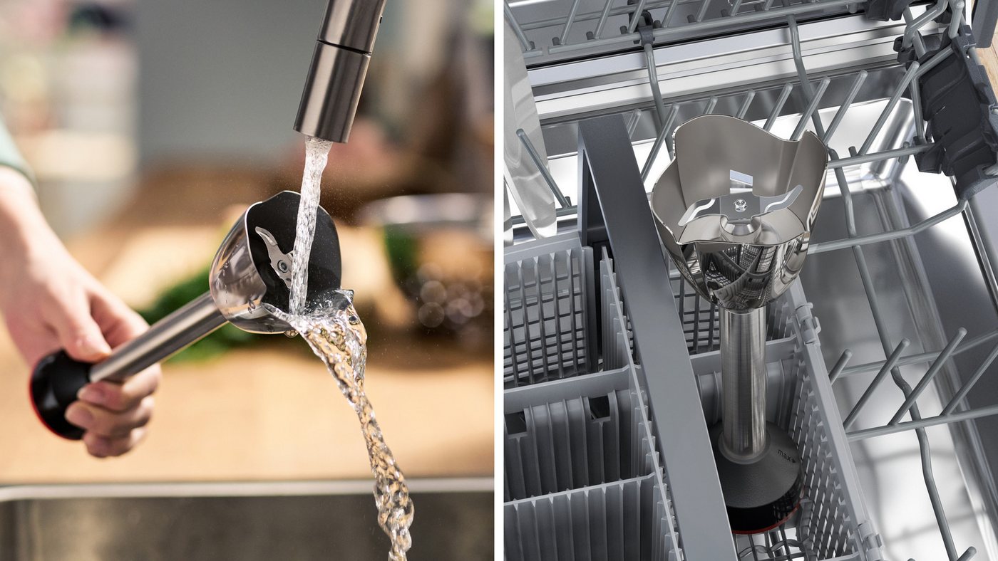 BOSCH Stabmixer ErgoMaster Serie 6 MSM6M673, 4 Klingen, Mixfuß Edelstahl, schwarz, 1000 W, Becher, Stampfer, Zerkleinerer groß & klein, 10 Jahre Motorgarantie – Bild 3 von 5