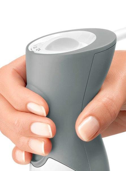 BOSCH Stabmixer ErgoMixx MSM66020, inkl. Zerkleinerer & Becher, 4 Klingen, 12 Stufen, 600 W, ergonomisches Design, made in Europe, weiß/grau – Bild 5 von 5