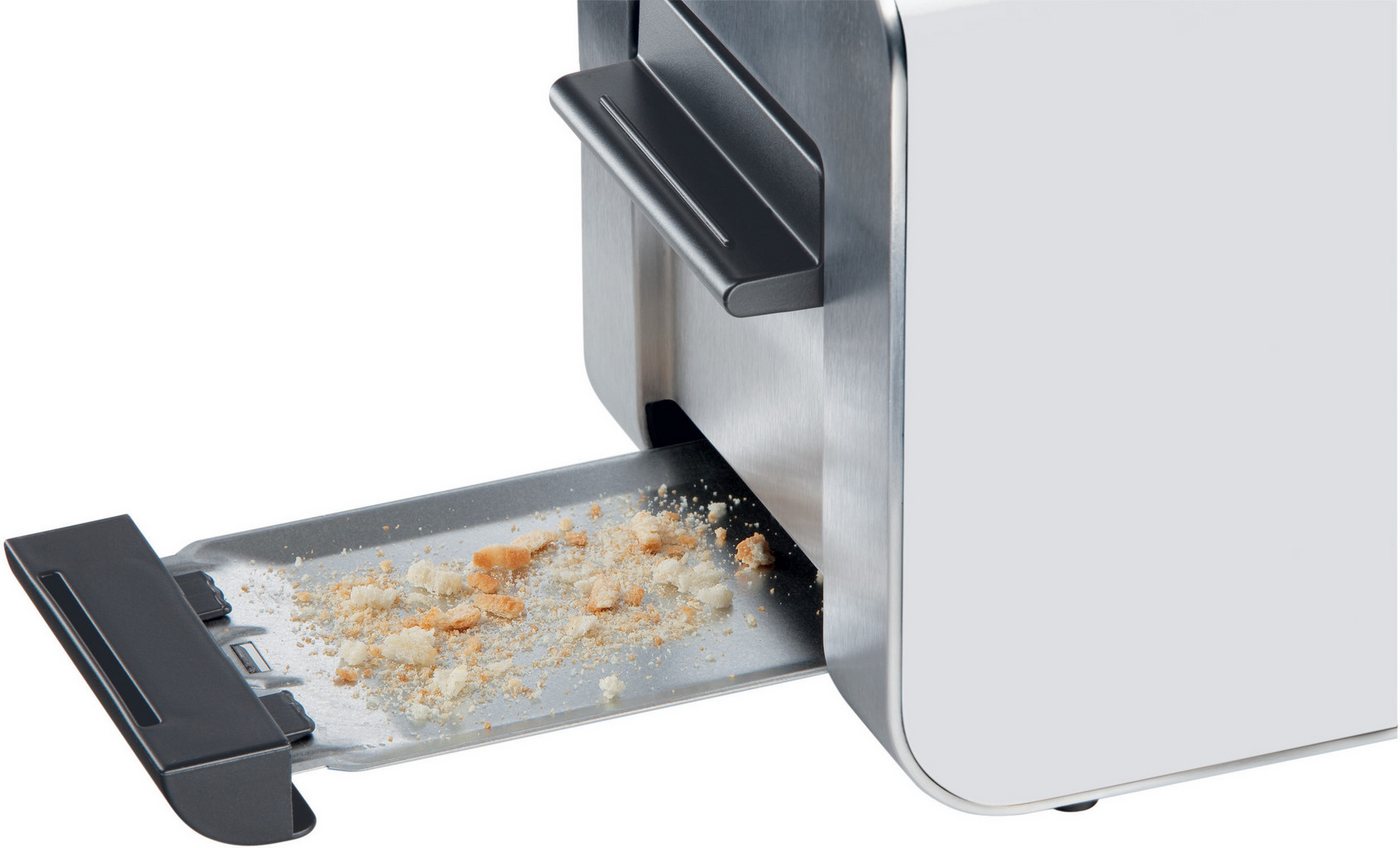 BOSCH Toaster Styline TAT8611N, integrierter Brötchenaufsatz, Liftfunktion, 860 W, Auftaufunktion, Abschaltautomatik, Brotzentrierung, Edelstahl/weiß – Bild 5 von 5