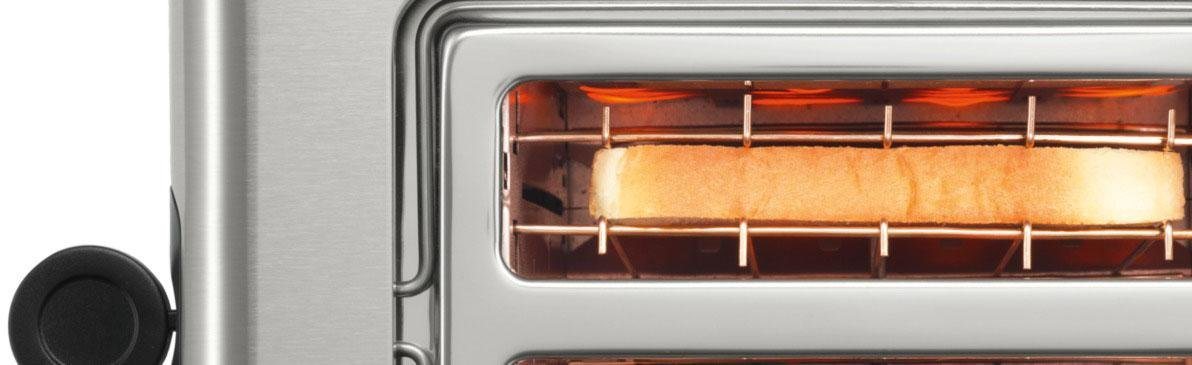BOSCH Toaster TAT7S25, integrierter Edelstahl-Brötchenaufsatz, mit Abschaltautomatik, 2 kurze Schlitze, für 2 Scheiben, 1050 W, Auftaufunktion, ideal für 2 Sche – Bild 5 von 5