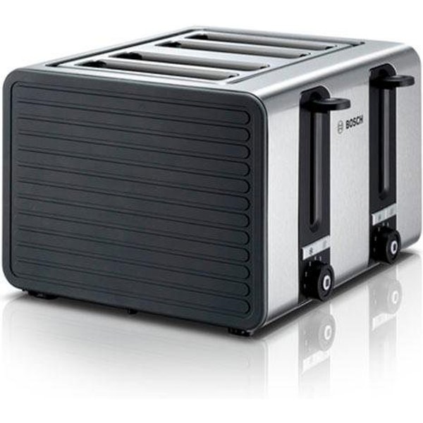 BOSCH Toaster TAT7S45, 4-Schlitz Toaster, mit Abschaltautomatik, 4 kurze Schlitze, 1800 W, ideal für 4 Scheiben Toast, 1800 W, Edelstahl/grau