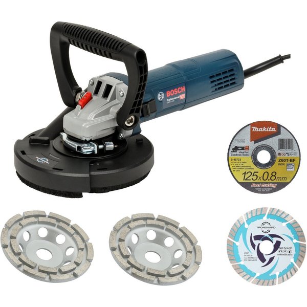 Bosch / Trongaard Elektrowerkzeug-Set Betonschleifer / Sanierungsfräse / Winkelschleifer 1200W 125mm #450