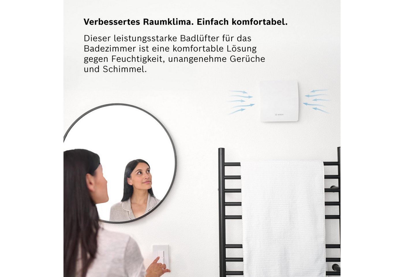 BOSCH Wandventilator Badlüfter, zur Wandmontage inkl. Schrauben und Dübel – Bild 2 von 5