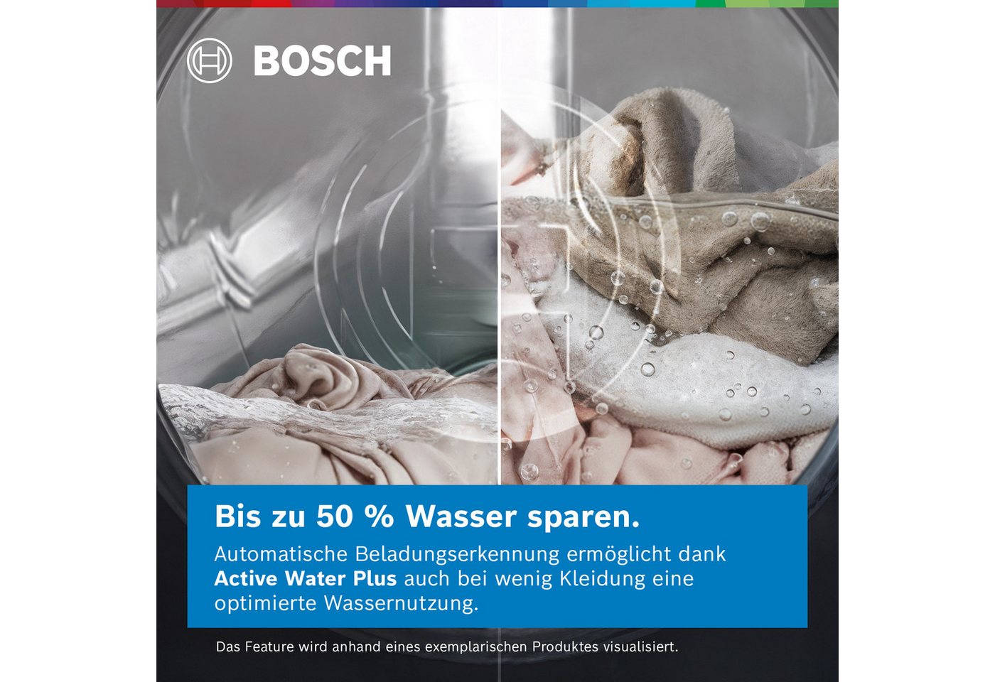 BOSCH Waschmaschine Serie 4 WAN28226, 9 kg, 1400 U/min, Bis zu 50% weniger Knitterfalten dank Iron Assist und EEK A – Bild 5 von 5