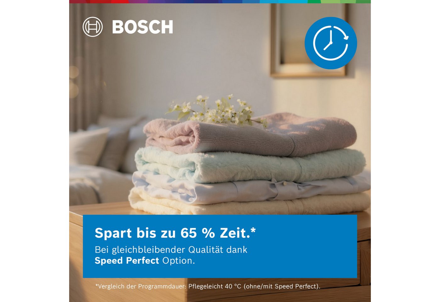 BOSCH Waschmaschine Serie 6 WUU28T48, 8 kg, 1400 U/min, unterbaufähig,Speed Perfect, Hygiene Plus, großes LED-Display – Bild 5 von 5