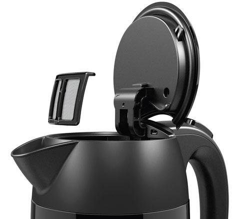 BOSCH Wasserkocher DesignLine TWK3P423, Ausgießen ohne Spritzer, Tassenanzeige, 1,7 l, 2400 W, Überhitzungsschutz, Schwarz – Bild 5 von 5