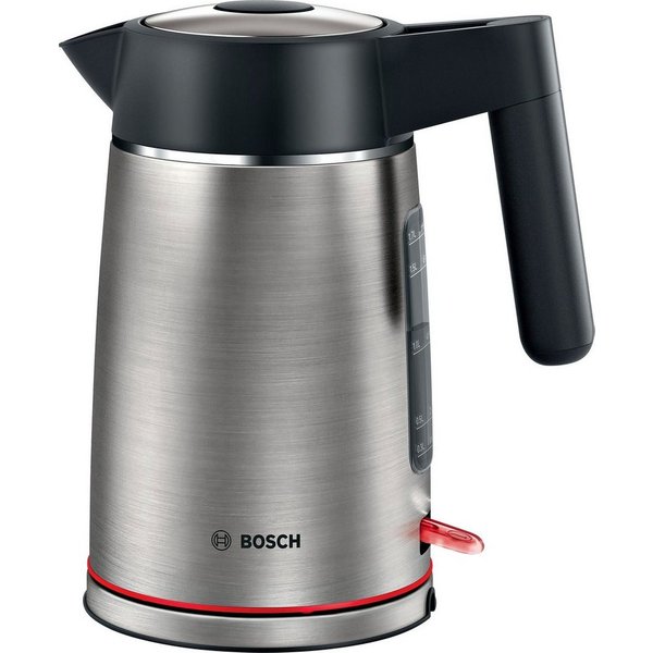BOSCH Wasserkocher MyMoment TWK6M480, Abschaltautom., Überhitzungsschutz, Tassenanzeige, 1,7 l, 2400 W, Dampfstopp-Automatik, Trockengehschutz, Kalkfilter, Edel