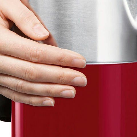BOSCH Wasserkocher Styline TWK8614P, Abschaltautom., Überhitzungsschutz, Temperaturwahl, 1,5 l, 2400 W, Warmhaltefunktion, rot – Bild 4 von 5