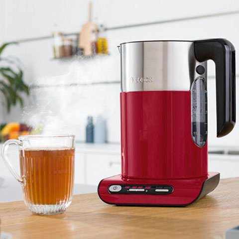 BOSCH Wasserkocher Styline TWK8614P, Abschaltautom., Überhitzungsschutz, Temperaturwahl, 1,5 l, 2400 W, Warmhaltefunktion, rot – Bild 5 von 5