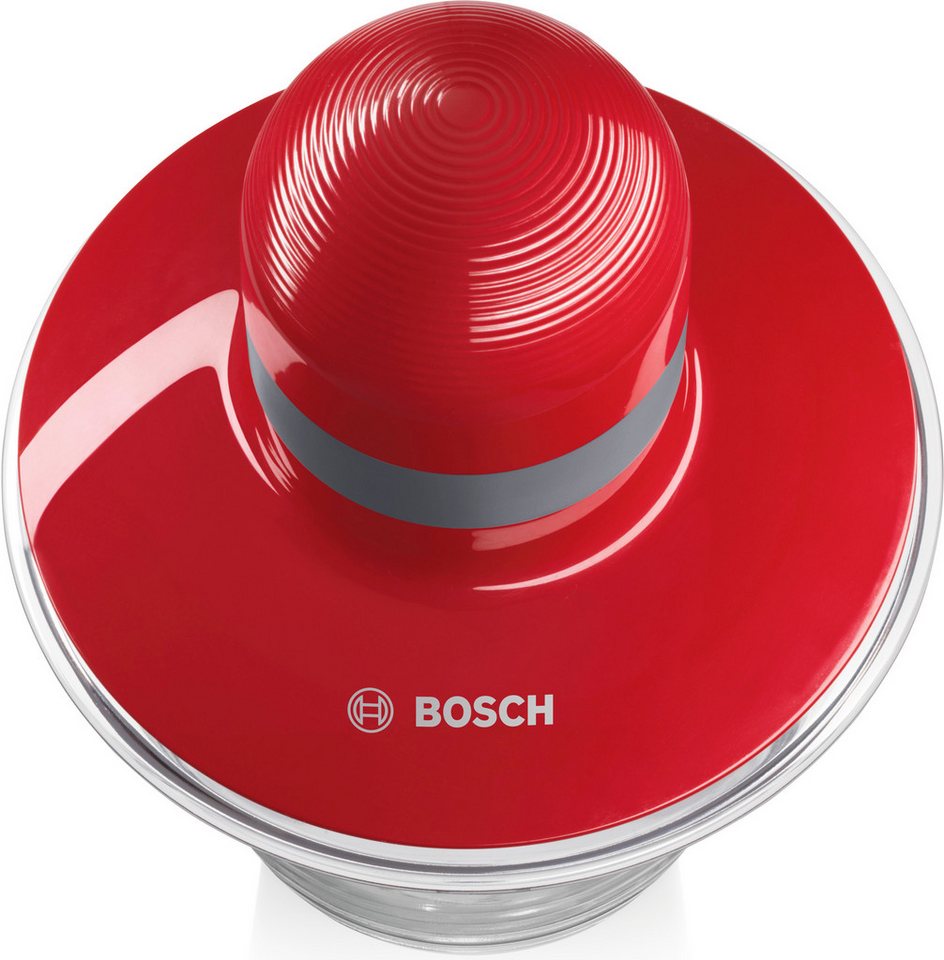 BOSCH Zerkleinerer MMR08R2, 800ml Behälter, Schlagscheibe, Edelstahl-Messer, rot, 400 W, Behälter mikrowellengeeignet, Einhand-Bedienung – Bild 2 von 4