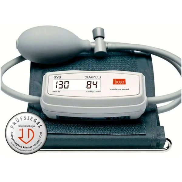 boso Oberarm-Blutdruckmessgerät Medicus Smart Blutdruckmessung mit Arrhythmie-Erkennung, Memomatic für ein schonendes Aufpumpen, Einfache Anwendung, Top für unt