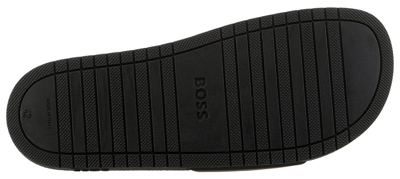 BOSS Aryeh Slid Badepantolette, Poolslides, Schlappen, Strandschuh, Sommerschuh mit Logoschriftzug – Bild 3 von 5