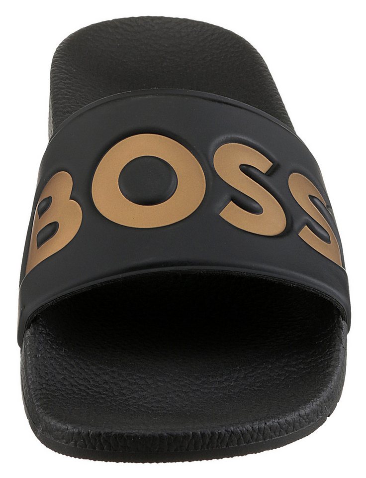 BOSS Aryeh Slid Badepantolette, Poolslides, Schlappen, Strandschuh, Sommerschuh mit Logoschriftzug – Bild 4 von 5