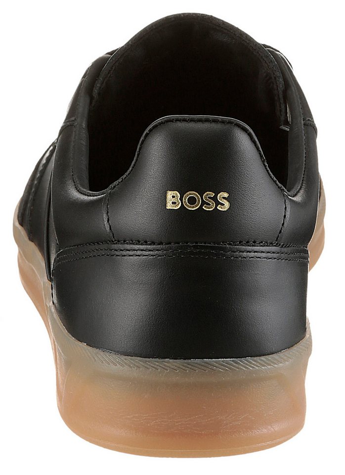BOSS Brenta_Tenn Sneaker Freizeitsneaker, Schnürschuh, Retro-Sneaker, honigfarbene Laufsohle – Bild 2 von 5
