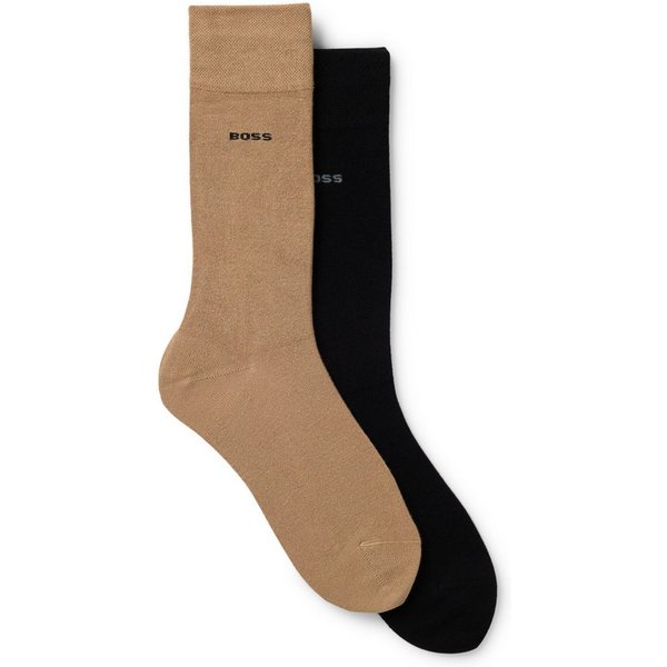 BOSS Businesssocken 2P RS Bamboo 1027 (Packung, 2-Paar) mit Strickbündchen