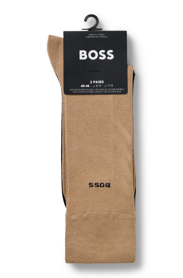 BOSS Businesssocken 2P RS Bamboo 1027 (Packung, 2-Paar) mit Strickbündchen – Bild 3 von 5