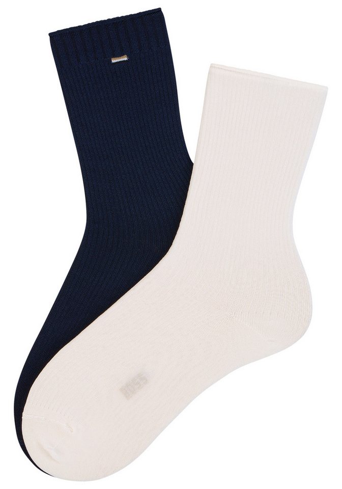 BOSS Feinsocken (Packung, 2-Paar) fein gerippt, verstärkte Fersen- und Zehenpartie – Bild 2 von 2