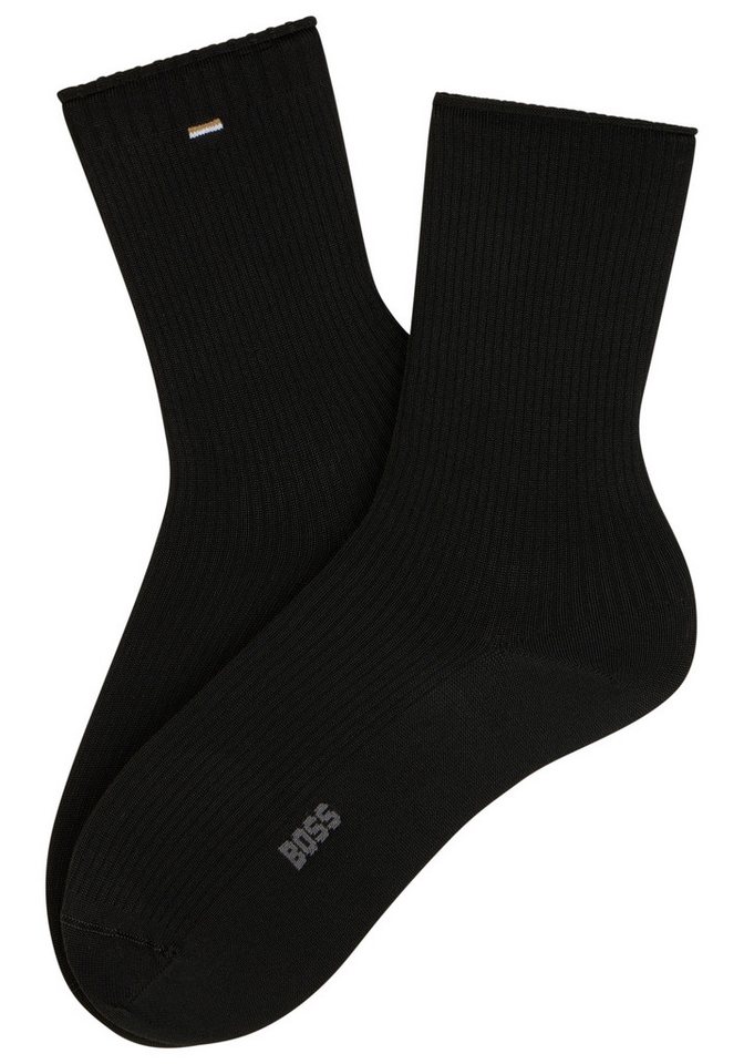 BOSS Feinsocken (Packung, 2-Paar) fein gerippt, verstärkte Fersen- und Zehenpartie – Bild 2 von 2