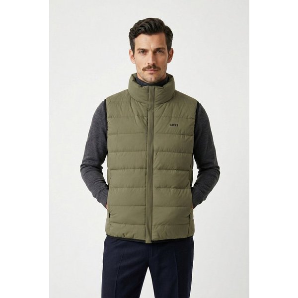 BOSS GREEN Daunenweste Stehkragen, Regular Fit, 4-Wege-Stretch-Qualität