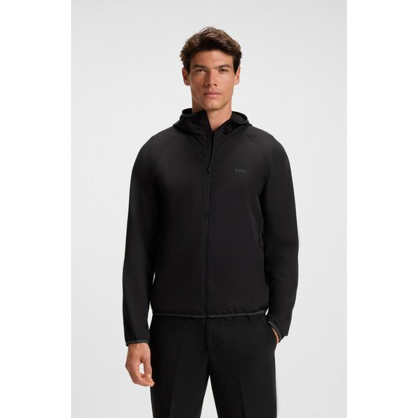 BOSS GREEN Funktionsjacke L Commuter wasserabweisend Funktionsjacke mit gummiertem Label 4 Wege Stretch
