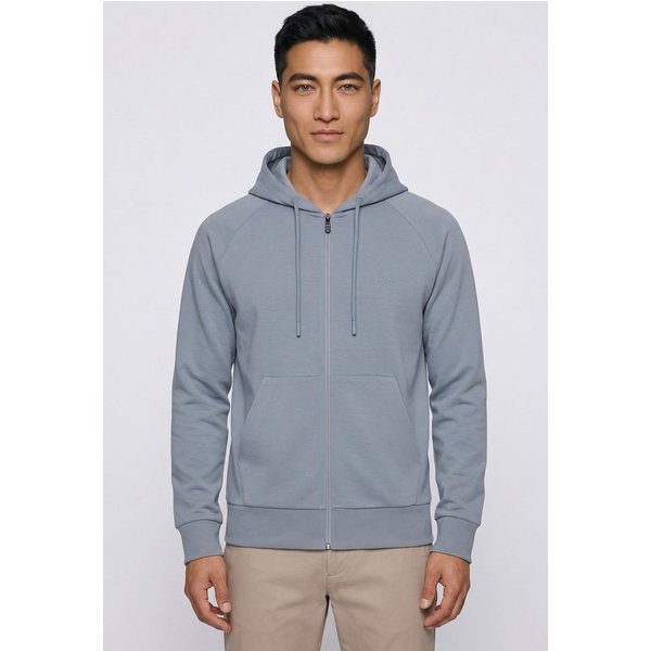 BOSS GREEN Kapuzensweatjacke Saggy Regular Fit, Kängurutasche, Baumwollmischung