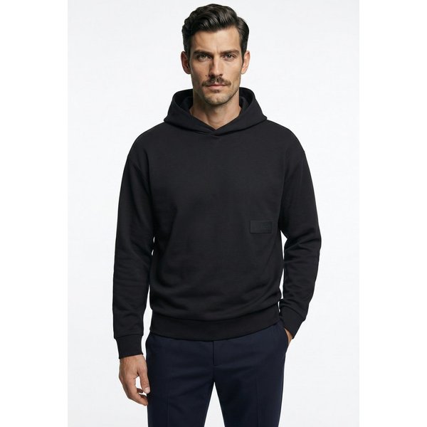 BOSS GREEN Kapuzensweatshirt Rippbündchen, Relaxed Fit, Baumwollmischung