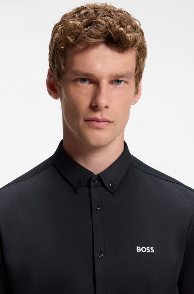 BOSS GREEN Kurzarmhemd Motion S Regular Fit, Button-down-Kragen, Kurzarm, Logo-Stickerei – Bild 2 von 5