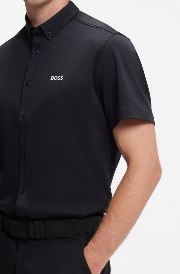 BOSS GREEN Kurzarmhemd Motion S Regular Fit, Button-down-Kragen, Kurzarm, Logo-Stickerei – Bild 3 von 5
