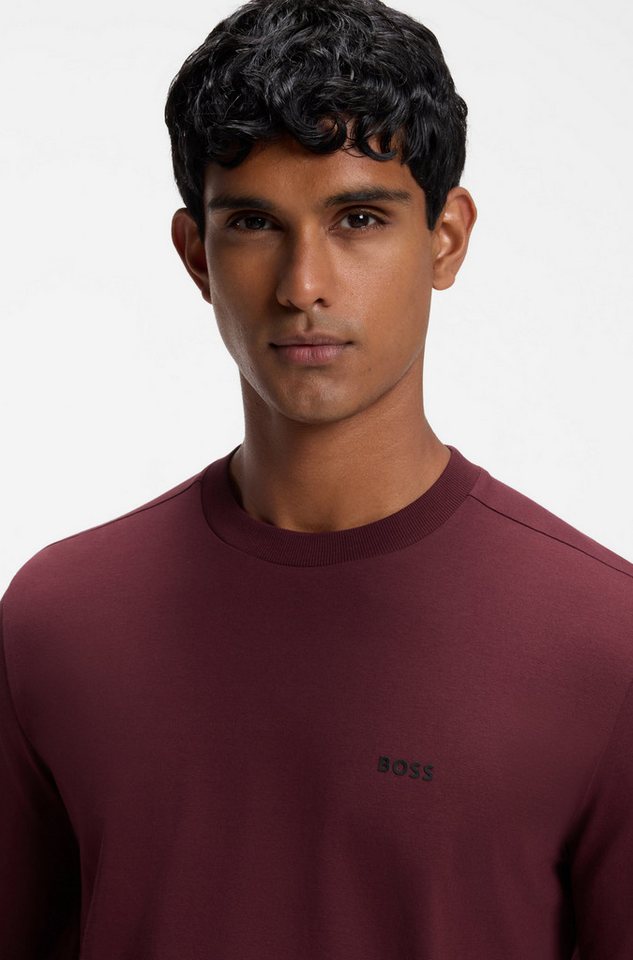 BOSS GREEN Langarmshirt Tee Long Regular Fit Stretch Jersey Cotton, Logo on Chest, Rundhals – Bild 2 von 5
