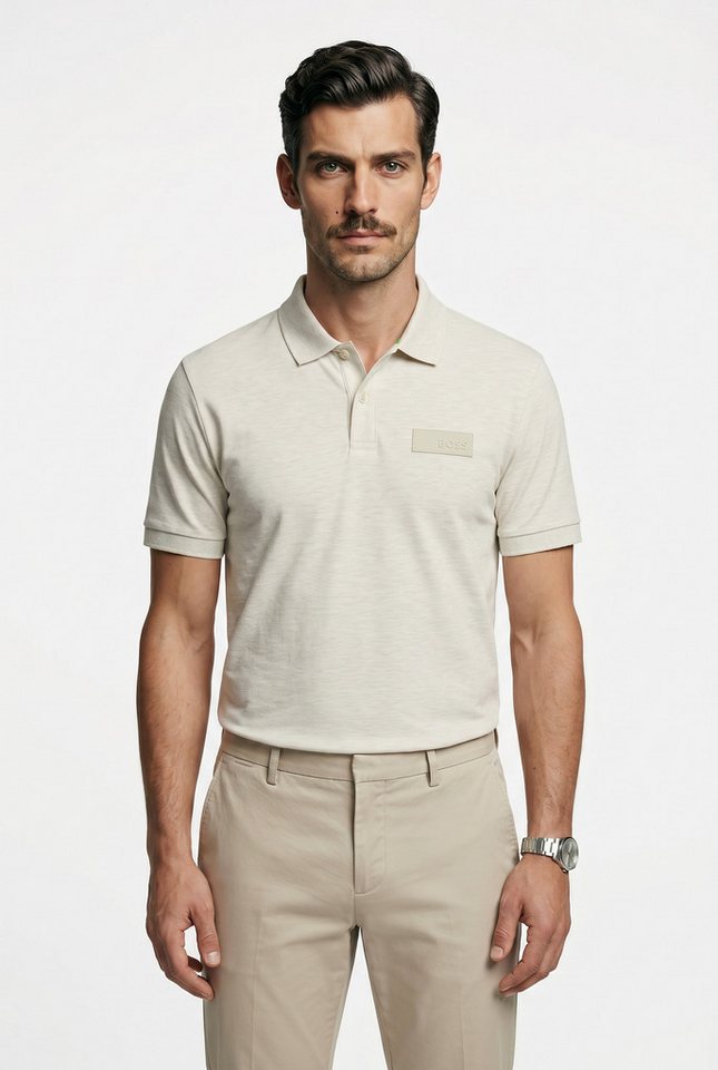 BOSS GREEN Poloshirt Paddy Logo Patch Regular Fit atmungsaktive Piqué-Webstruktur, Flachstrickkragen, gerader Schnitt – Bild 2 von 5