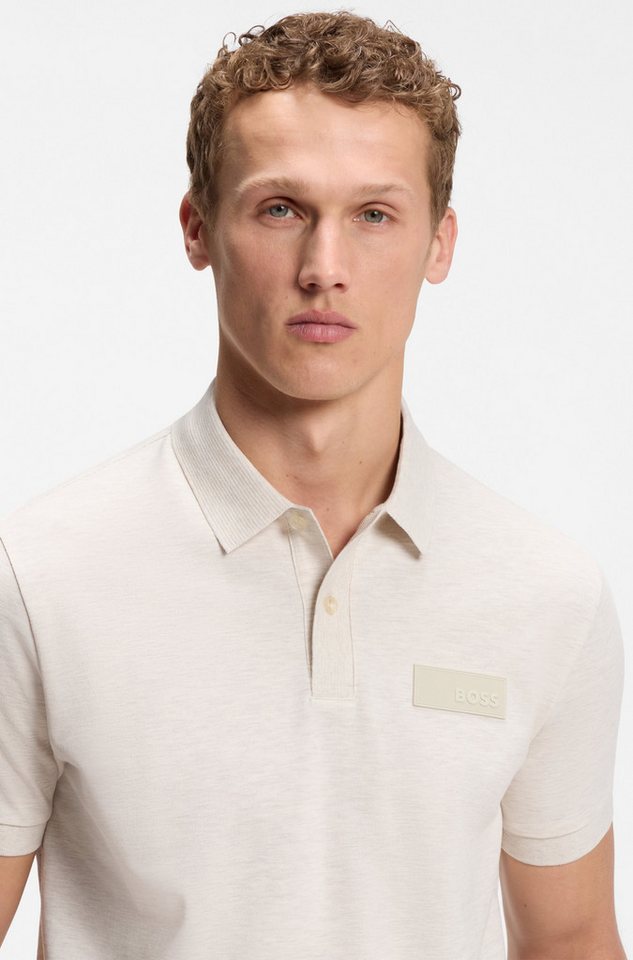 BOSS GREEN Poloshirt Paddy Logo Patch Regular Fit atmungsaktive Piqué-Webstruktur, Flachstrickkragen, gerader Schnitt – Bild 3 von 5